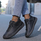 Spacious toe box lightweight everyday sneaker in black