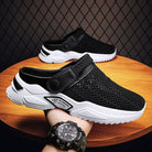 Cushioned insole orthopedic slide sandal in black