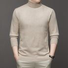 Turtleneck Sweater Mens Fine Gauge Knit Ribbed Neck Hem Pullover