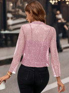 Soft shimmer cropped jacket, view 10