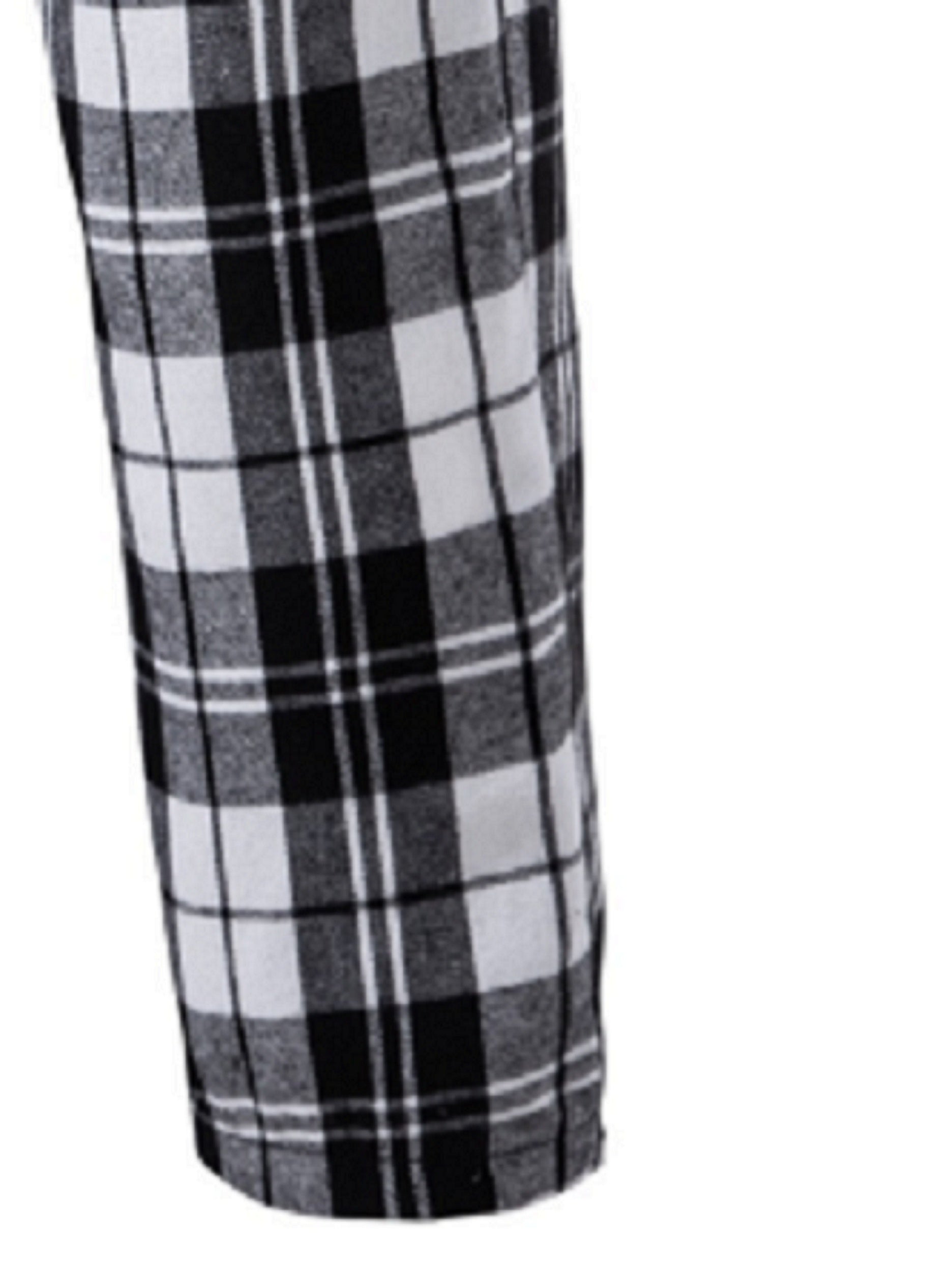 Lounge Pants Mens Plaid Pyjama Bottoms Relaxed Elastic Waist Soft