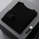 Fall Cashmere Feel Knit Crew Neck Sweater for Men in Black