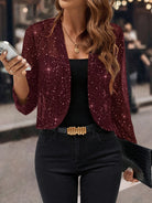 Soft shimmer cropped jacket, view 5
