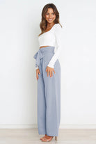 High waist paperbag pant with bow detail, view 14