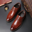 Faux Leather Brogue Detail Oxford Dress Shoes for Men