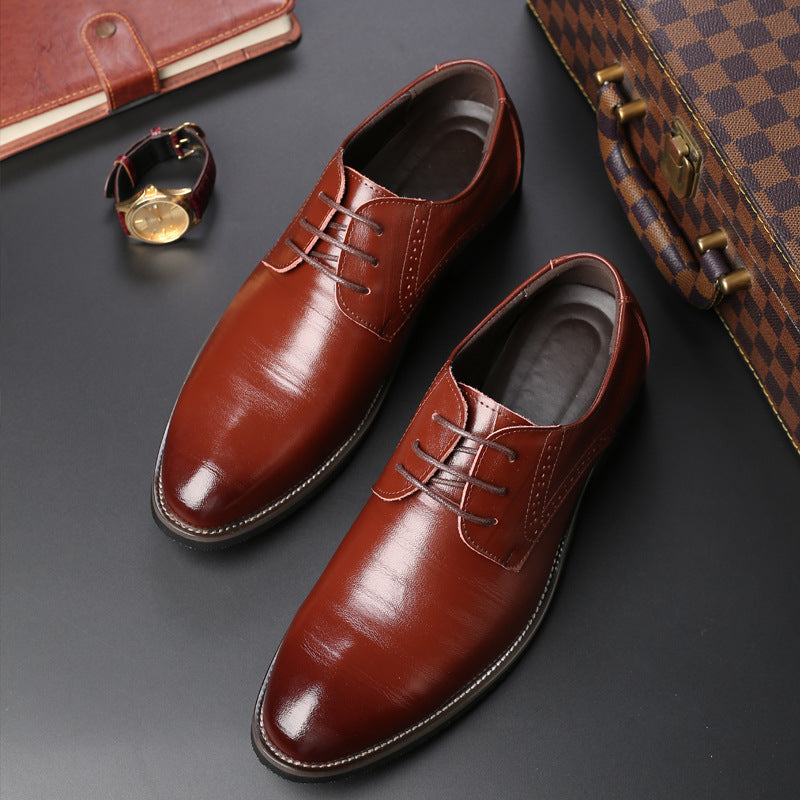 Faux Leather Brogue Detail Oxford Dress Shoes for Men