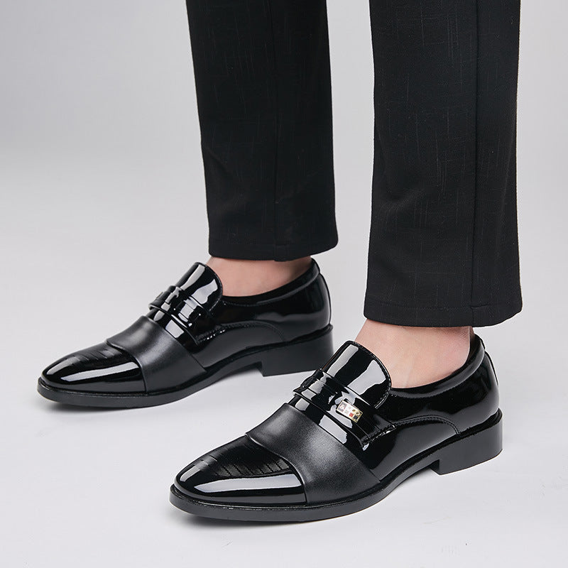 Winter Glossy Faux Leather Slip On Loafers for Men