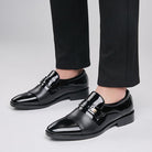Winter Glossy Faux Leather Slip On Loafers for Men