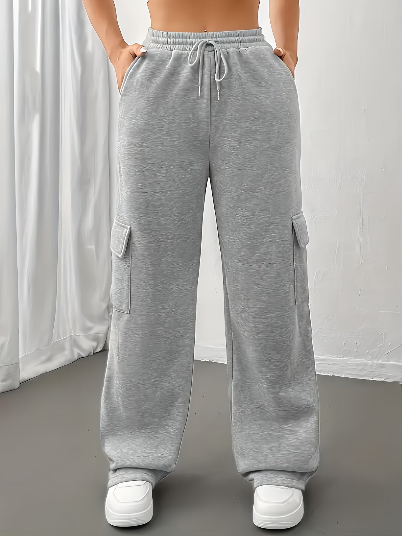 Joggers Womens Cargo Relaxed Fit Elastic Waist Soft Lounge Pants