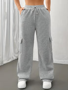 Joggers Womens Cargo Relaxed Fit Elastic Waist Soft Lounge Pants