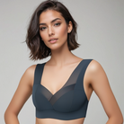Seamless Push Up Wide Strap V Neck Bra for Women