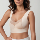Seamless Push Up Wide Strap V Neck Bra for Women