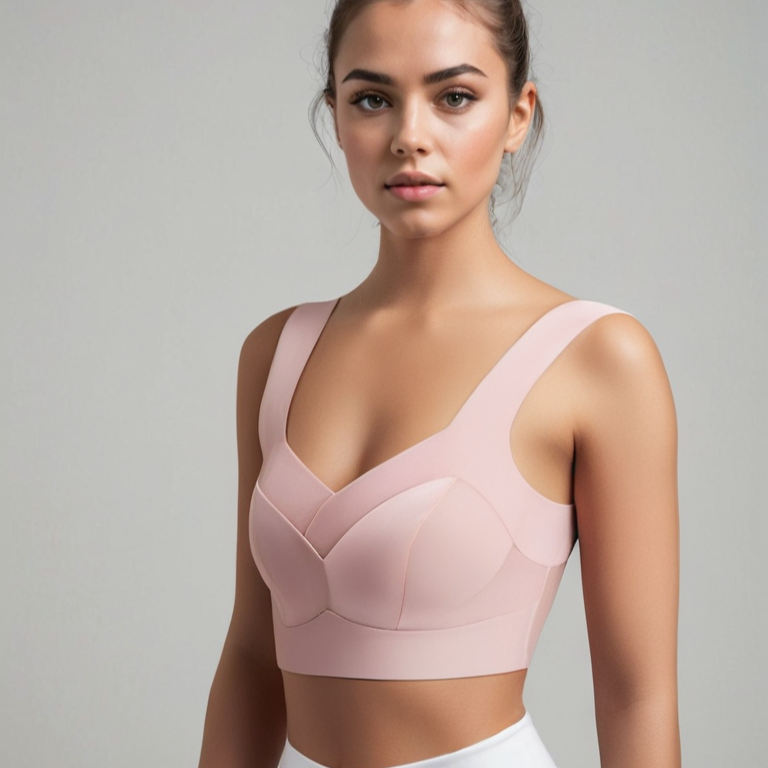 Seamless Push Up Wide Strap V Neck Bra for Women