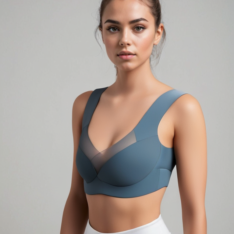 Seamless Push Up Wide Strap V Neck Bra for Women