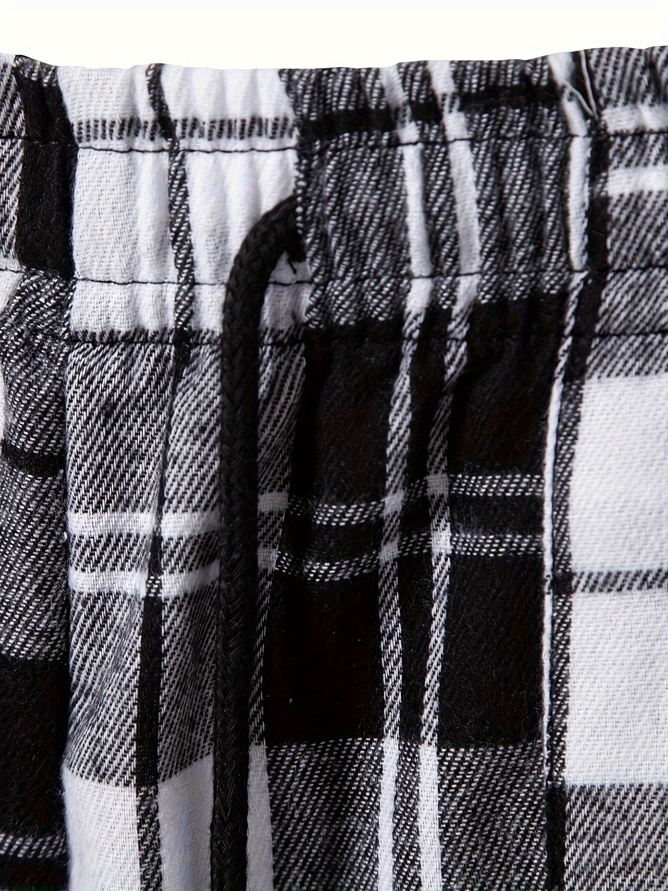 Lounge Pants Mens Plaid Pyjama Bottoms Relaxed Elastic Waist Soft