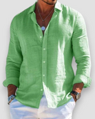 Lightweight long sleeve summer shirt in light green