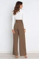 High waist paperbag pant with bow detail, view 12