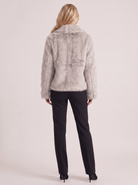 Faux Fur Jacket Womens Shawl Collar Open Front Long Pile