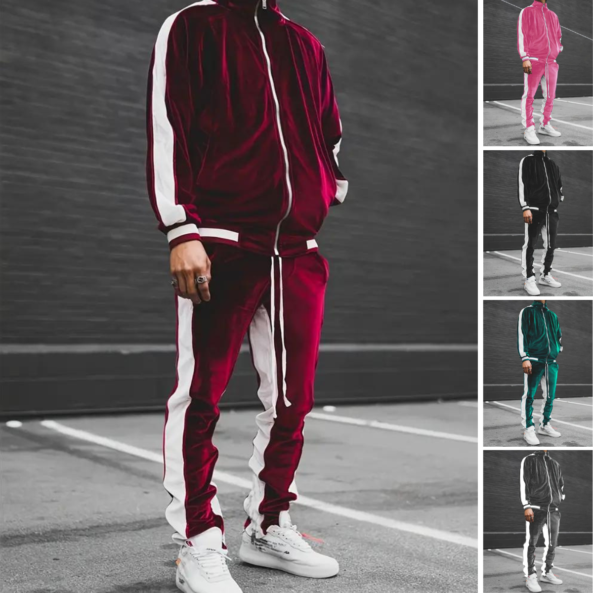 Classic velvet full zip tracksuit, view 2