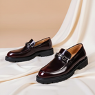 Polished leather horse bit dress loafer, view 3