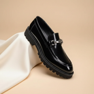 Polished leather horse bit dress loafer, view 9