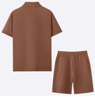 Mosaic knit shirt and shorts two piece set, view 3