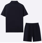 Mosaic knit shirt and shorts two piece set, view 9