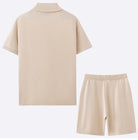 Mosaic knit shirt and shorts two piece set, view 6