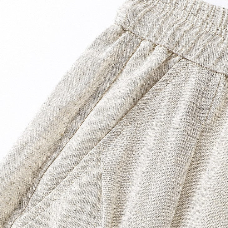 Prewashed linen two piece drawstring set, view 6