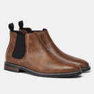 Welt stitched vegan leather Chelsea boot in saddle brown