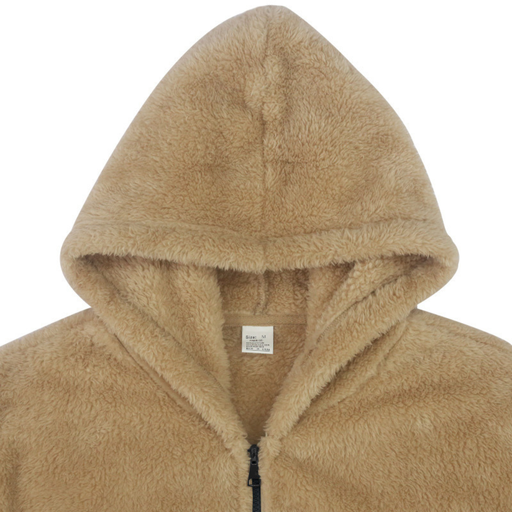 Winter Sherpa Fleece Hooded Zip Up Jacket for Men