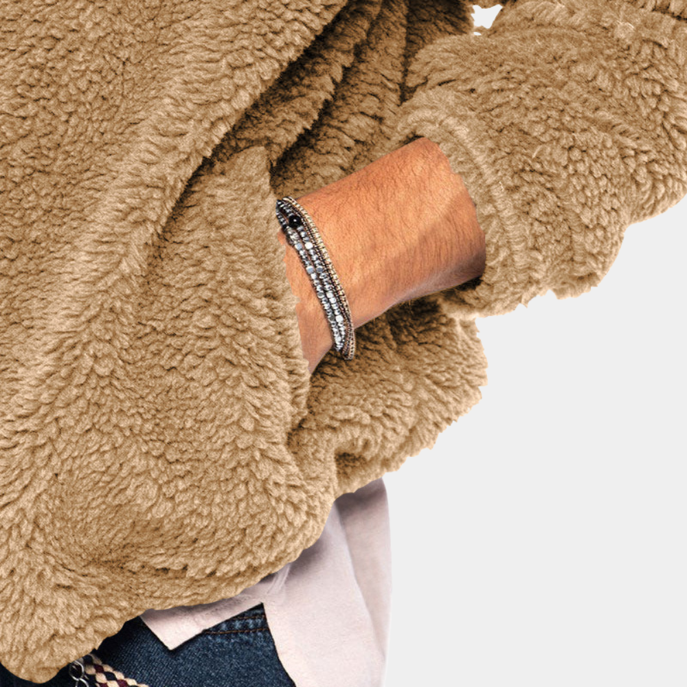 Winter Sherpa Fleece Hooded Zip Up Jacket for Men