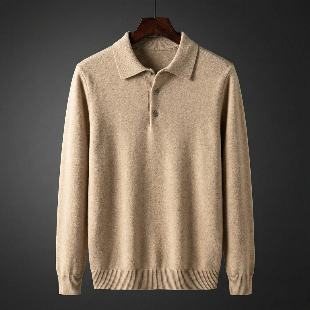 Turn down collar knit polo sweater, view 8