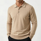 Turn down collar knit polo sweater, view 6