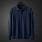 Turn down collar knit polo sweater, view 9