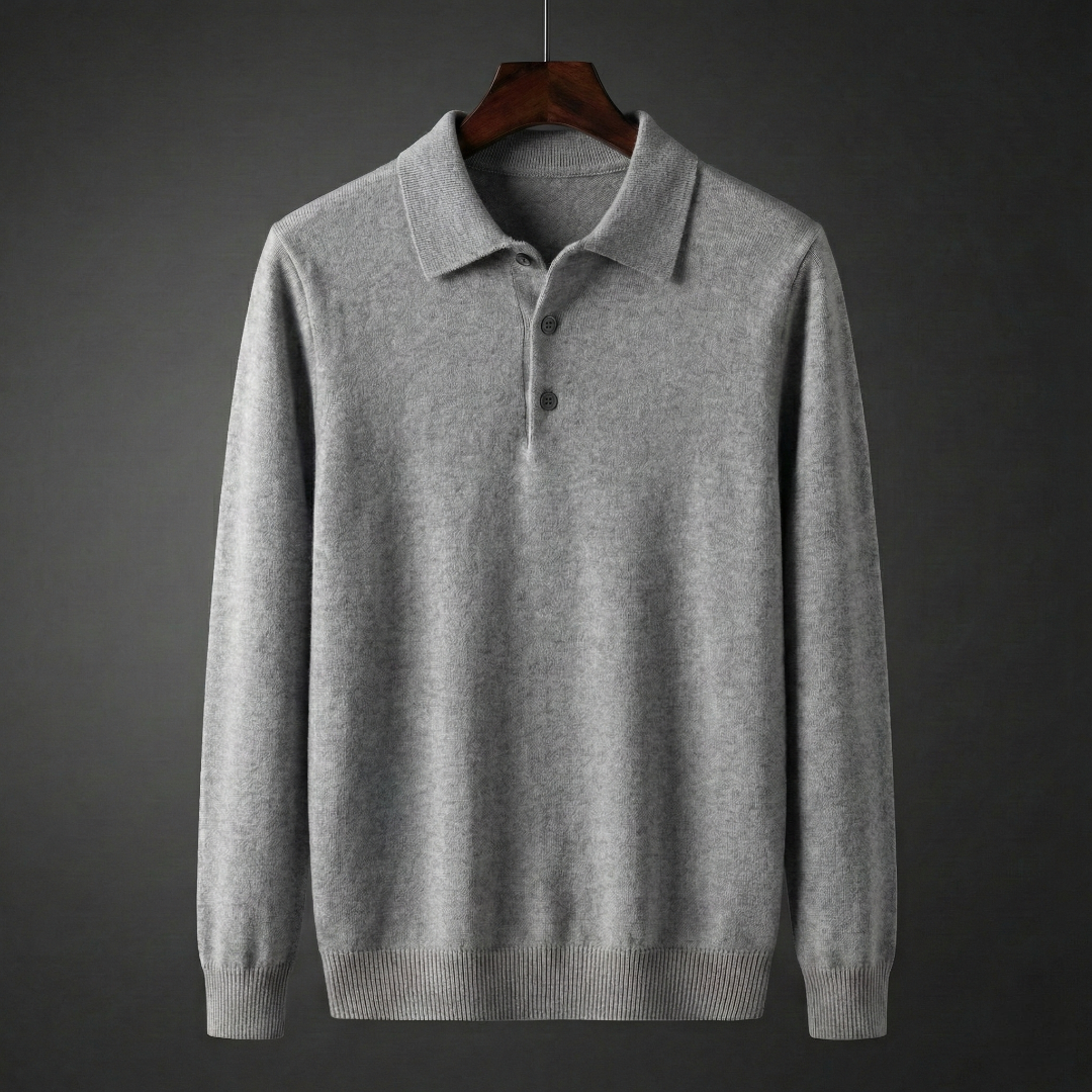 Turn down collar knit polo sweater, view 7