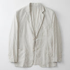 Unstructured notch lapel linen blazer in natural linen