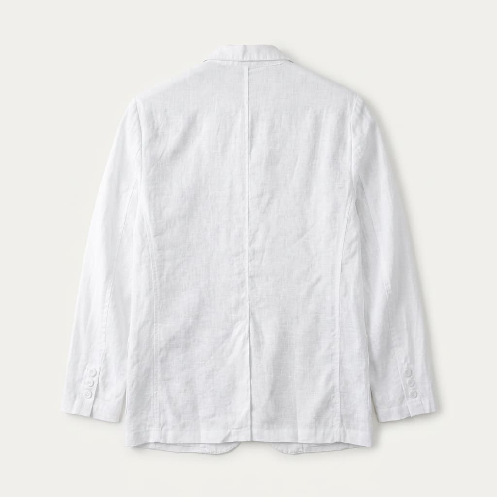 Unstructured notch lapel linen blazer, view 15