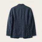Unstructured notch lapel linen blazer, view 11