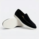 Soft suede slip on loafer in black