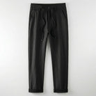 Straight leg linen pants in black