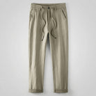 Straight leg linen pants in hemp