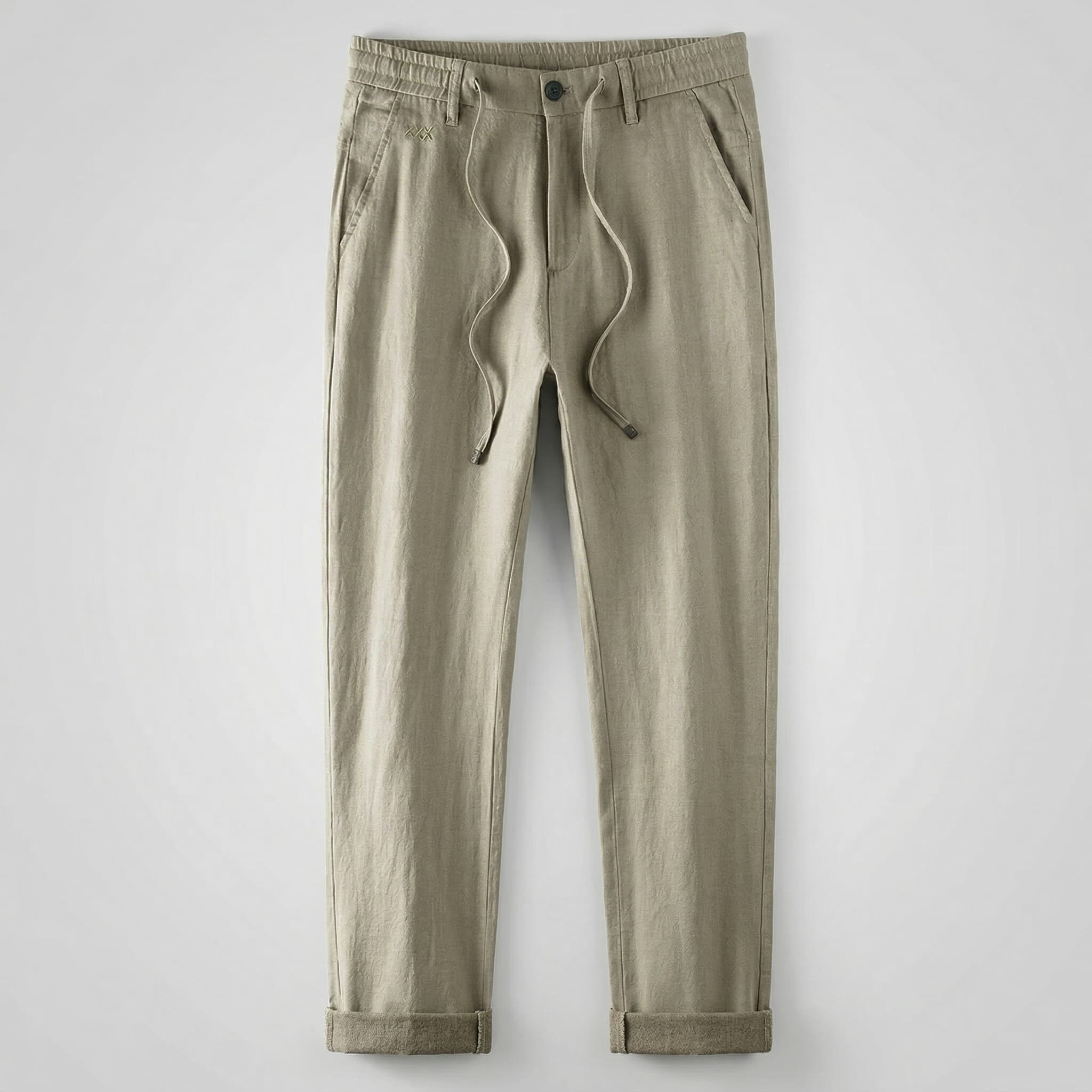 Straight leg linen pants in hemp