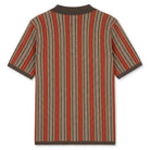 Vertical stripe knit full placket polo, view 3