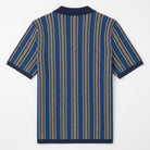 Vertical stripe knit full placket polo, view 6