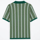 Vertical stripe knit full placket polo, view 8