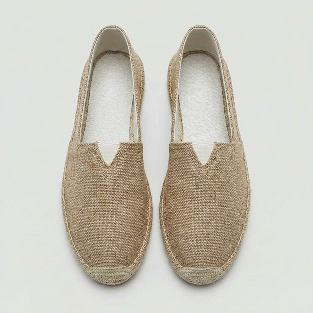 Slip on linen canvas espadrille loafer, view 5