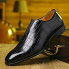 Croc embossed vegan leather loafer in black