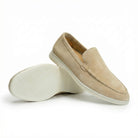 Soft suede slip on loafer in beige