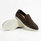 Soft suede slip on loafer in espresso